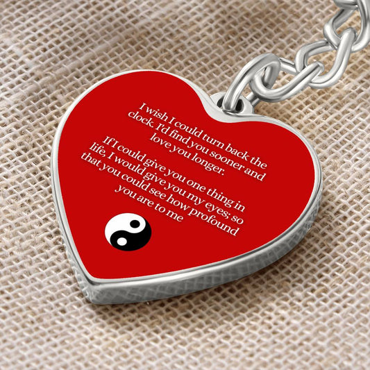 Heart and Soulmate Engravable Yin Yang Keychain