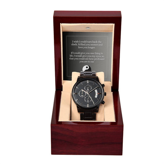 Heart and Soulmate Black Chronograph Watch
