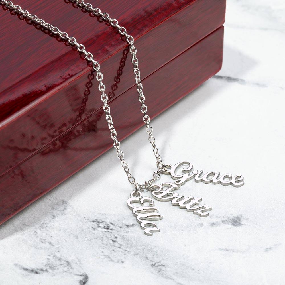 ALL MY GRANDKIDS Personalized Vertical Name Necklace