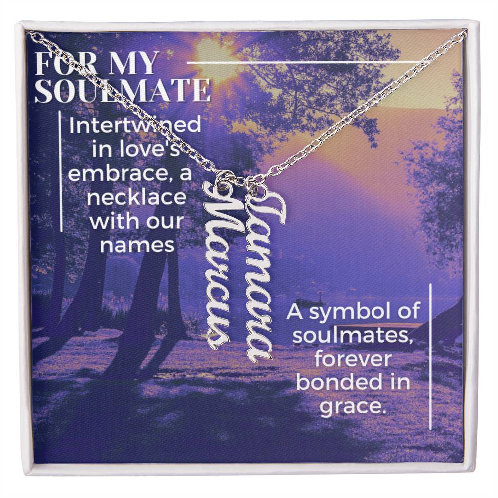 Heart and Soulmate - Dual Vertical Name Necklace